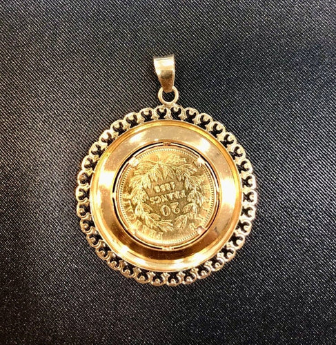 Pendentif Pendentif ancien 20 Francs Napoléon en or jaune 58 Facettes