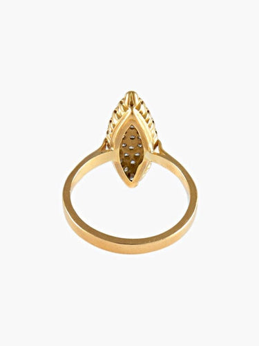 Bague 55 Bague marquise en or jaune 18 carats et diamants 58 Facettes