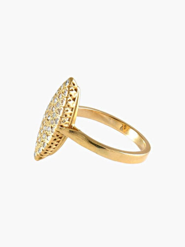 Bague 55 Bague marquise en or jaune 18 carats et diamants 58 Facettes