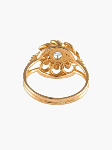 Bague 48 Bague vintage en or jaune 18 carats avec diamant 58 Facettes