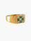 Bague 55.5 Chevalière en or jaune 18 carats avec émeraudes et diamants 58 Facettes