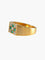 Bague 55.5 Chevalière en or jaune 18 carats avec émeraudes et diamants 58 Facettes