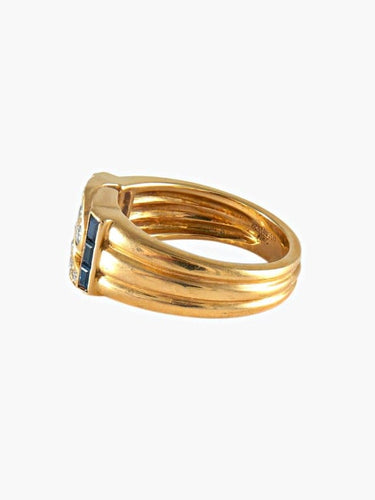 Bague 53 Mauboussin - Bague en or jaune 18 carats, diamants et saphirs 58 Facettes