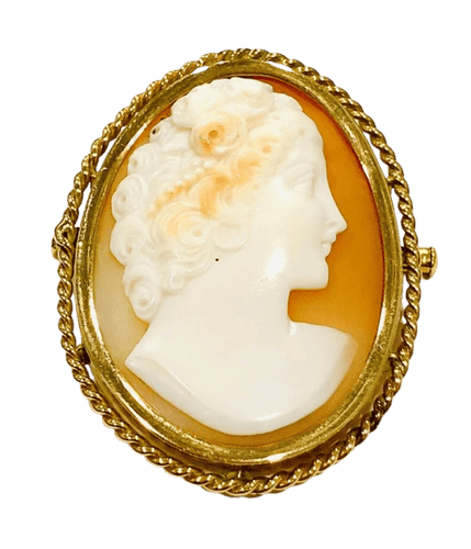 Broche Broche camée ancienne en or jaune 14K 58 Facettes