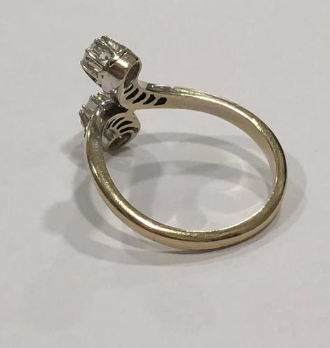 Bague 55.5 Bague Toi et Moi en or blanc 18 k et diamants 58 Facettes