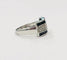 Bague 56 Bague en or blanc 18K avec saphirs et diamants 58 Facettes