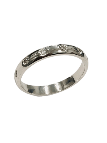 Bague 60 Alliance - Bague en or blanc 18k et diamants 58 Facettes