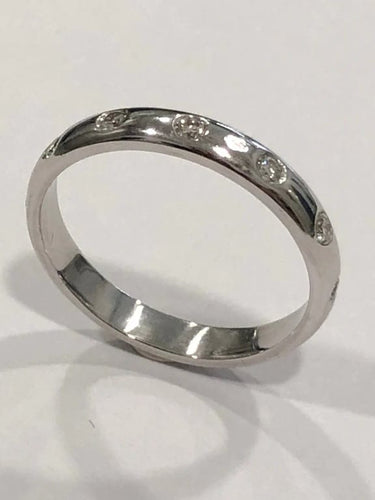Bague 60 Alliance - Bague en or blanc 18k et diamants 58 Facettes
