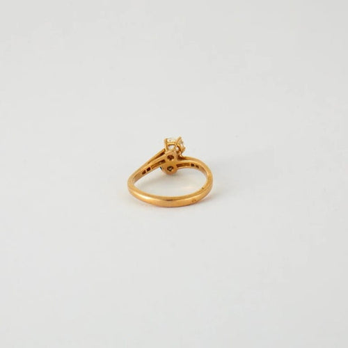 Bague 57 Bague Toi & Moi émeraude et diamants en or jaune 18 k 58 Facettes