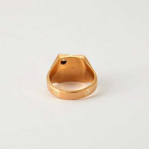Bague 64.5 Bague chevalière vintage en or jaune 18k et diamant 58 Facettes