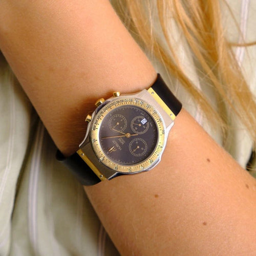Montre Hublot MDM - Montre chronographe 18K et acier 58 Facettes