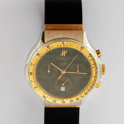 Montre Hublot MDM - Montre chronographe 18K et acier 58 Facettes