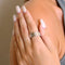Bague 56 Bague ruban en or blanc 18K sertie de 7 diamants 58 Facettes