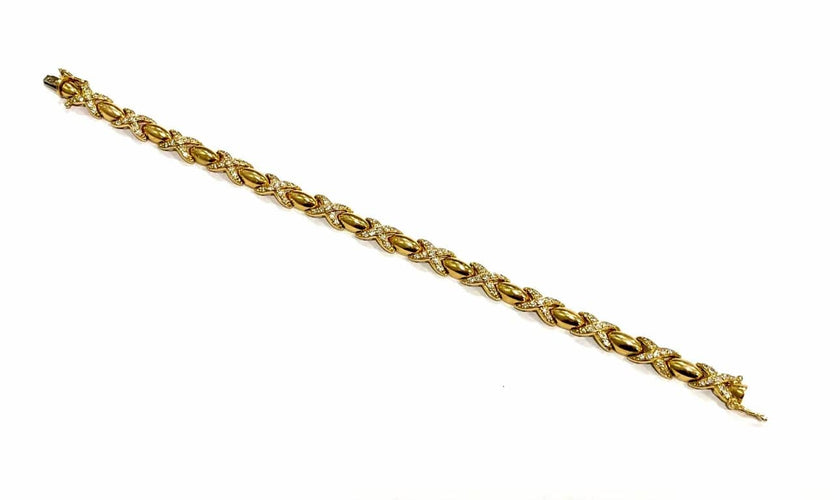Bracelet Bracelet en or jaune 18 carats serti de diamants 58 Facettes
