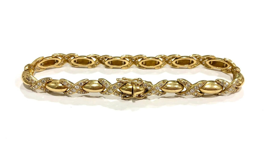 Bracelet Bracelet en or jaune 18 carats serti de diamants 58 Facettes
