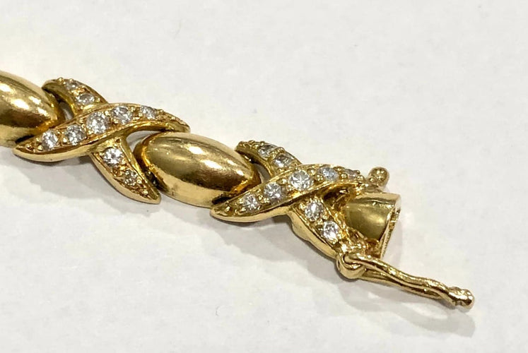Bracelet Bracelet en or jaune 18 carats serti de diamants 58 Facettes