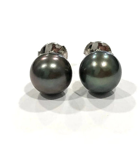 Boucles d'oreilles Boucles d'oreilles boutons en or blanc 18K et perles de Tahiti 58 Facettes