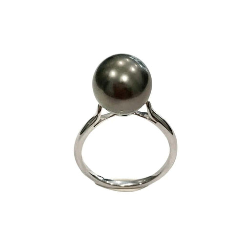 Bague Bague perle de Tahiti en or blanc 18K 58 Facettes