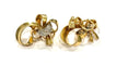 Boucles d'oreilles Boucles d’oreilles vintage nœuds en or jaune 18 k, platine et diamants 58 Facettes