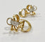 Boucles d'oreilles Boucles d’oreilles vintage nœuds en or jaune 18 k, platine et diamants 58 Facettes