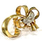 Boucles d'oreilles Boucles d’oreilles vintage nœuds en or jaune 18 k, platine et diamants 58 Facettes