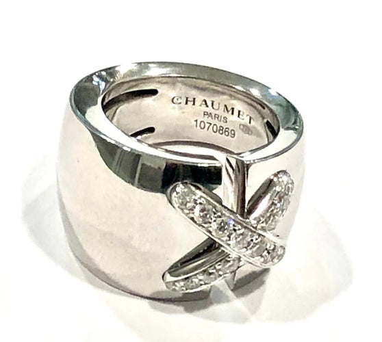 Bague 49 Chaumet Le Lien - Bague en or blanc 18k et diamants 58 Facettes