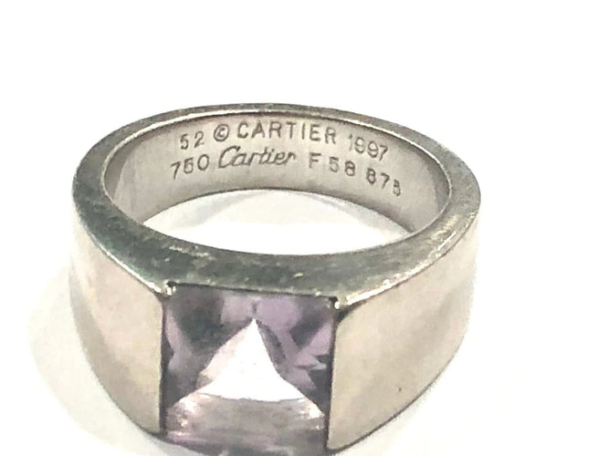 Bague 52 Cartier - Bague en or blanc 18k à améthyste 58 Facettes