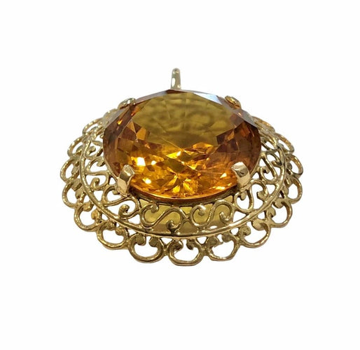 Pendentif Pendentif ancien en or jaune et citrine 58 Facettes
