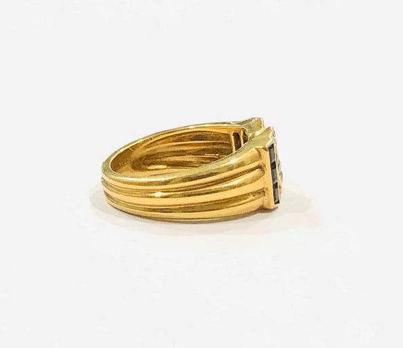 Bague 53 Mauboussin - Bague en or jaune 18 carats, diamants et saphirs 58 Facettes