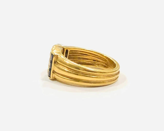 Bague 53 Mauboussin - Bague en or jaune 18 carats, diamants et saphirs 58 Facettes