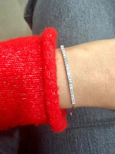 Bracelet Bracelet semi-rivière en or blanc 18K et diamants 58 Facettes