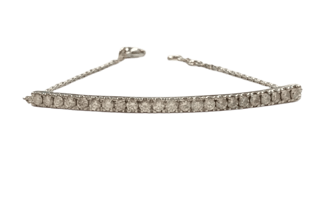 Bracelet Bracelet semi-rivière en or blanc 18K et diamants 58 Facettes