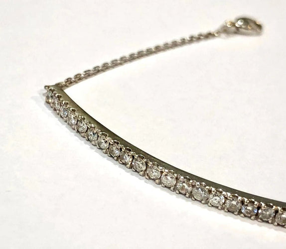 Bracelet Bracelet semi-rivière en or blanc 18K et diamants 58 Facettes