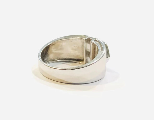 Bague 54 Bague en or blanc 18K pavée de diamants 58 Facettes