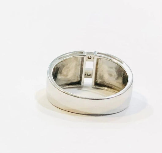 Bague 54 Bague en or blanc 18K pavée de diamants 58 Facettes