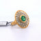 Bague 50 Bague victorienne ancienne en or jaune et blanc 18 carats, émeraude et diamants 58 Facettes AN359 (0579)