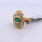 Bague 50 Bague victorienne ancienne en or jaune et blanc 18 carats, émeraude et diamants 58 Facettes AN359 (0579)