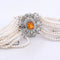 Collier Collier de perles avec médaillon en or blanc 18 carats, saphir et diamants 58 Facettes CL110