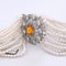 Collier Collier de perles avec médaillon en or blanc 18 carats, saphir et diamants 58 Facettes CL110