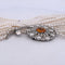 Collier Collier de perles avec médaillon en or blanc 18 carats, saphir et diamants 58 Facettes CL110