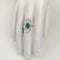 Bague 56 Bague style Art déco en or blanc 18 carats, émeraude et diamants 58 Facettes AN49