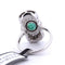 Bague 56 Bague style Art déco en or blanc 18 carats, émeraude et diamants 58 Facettes AN49