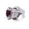 Bague 47 Bague cocktail vintage en or blanc 18 carats rubis et diamants 58 Facettes AN463