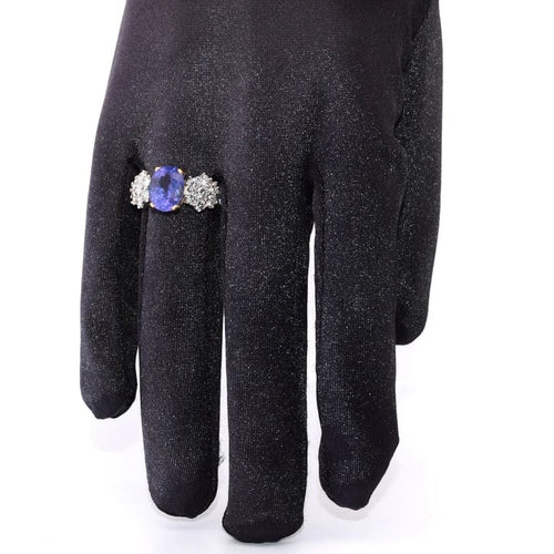 Bague 55 Bague ancienne en or jaune 18 carats avec saphir et diamants 58 Facettes AN502