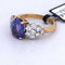 Bague 55 Bague ancienne en or jaune 18 carats avec saphir et diamants 58 Facettes AN502