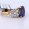 Bague 55 Bague ancienne en or jaune 18 carats avec saphir et diamants 58 Facettes AN502