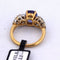 Bague 55 Bague ancienne en or jaune 18 carats avec saphir et diamants 58 Facettes AN502