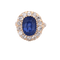 Bague 54 Bague ancienne en or jaune 18 carats avec saphir et diamants 58 Facettes AN563