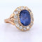 Bague 54 Bague ancienne en or jaune 18 carats avec saphir et diamants 58 Facettes AN563