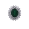 Bague 56 Bague en or blanc 18 carats avec émeraude 2,40 ct et diamants 58 Facettes AN541
